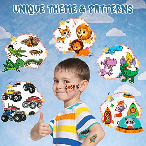 Oliker Temporary Tattoos For Kids 500+Pcs - Dinosaur Party Favors, Birthday Party Supplies For Kids Boys Girls Waterproof, Dinosaurs Animal Vehicles Space Fake Tattoos Stickers, Party Decorations Fillers #TOP3