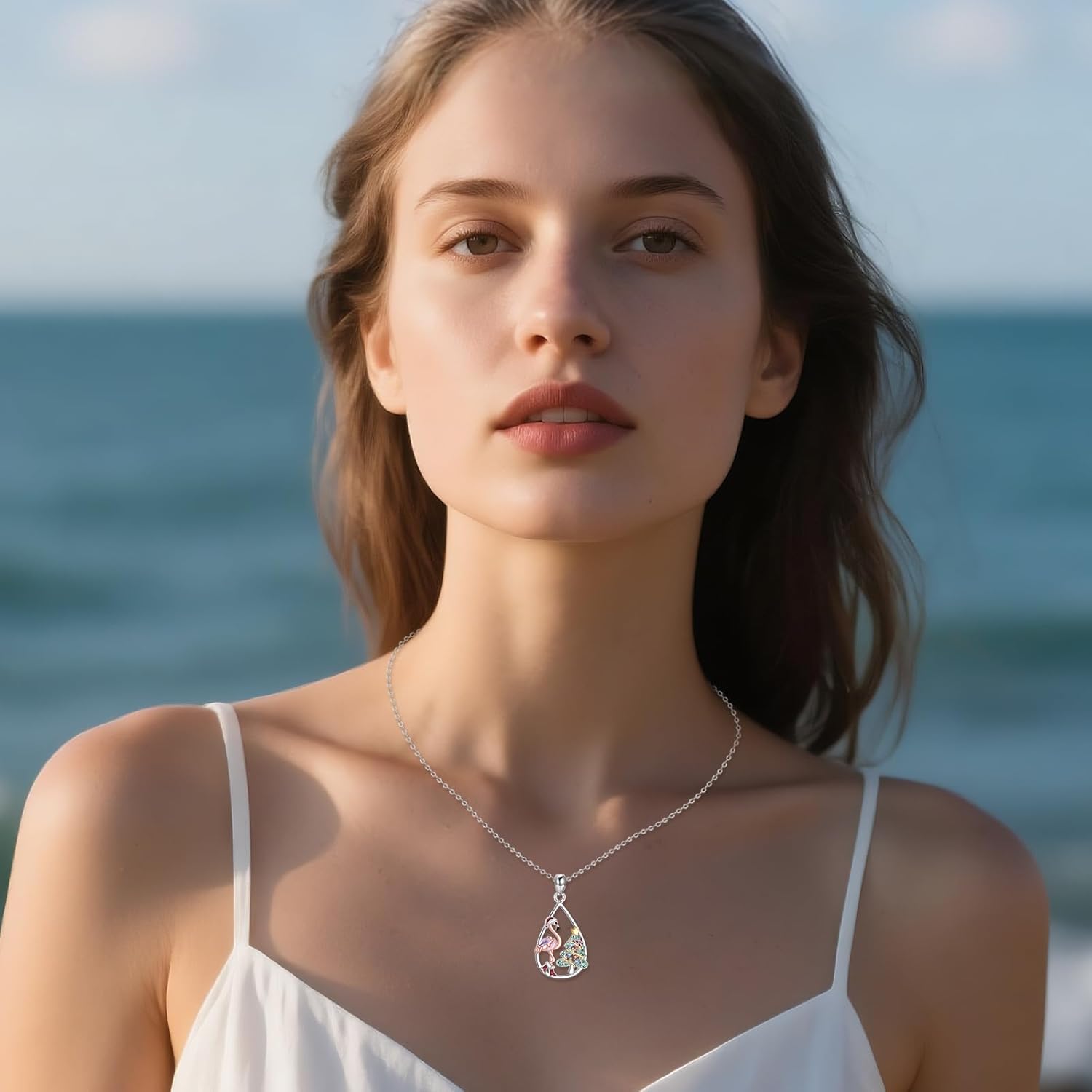 YAFEINI Cute Animal Necklace S925 Sterling Silver Panda/Fox/Chihuahua/Cow/Dachshunds/Hummingbird/Owl/Horse/Rooster Pendant Necklace Jewelry Gifts for Women Female Mom