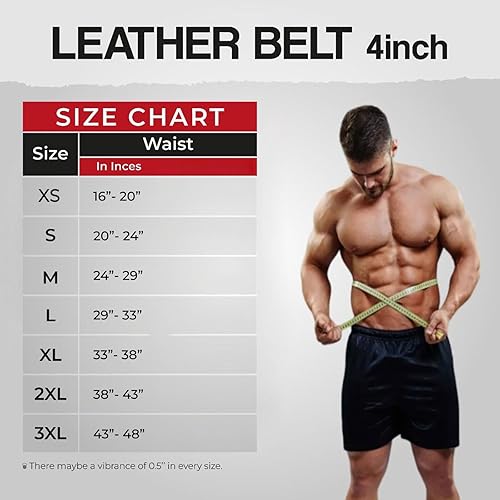Miniatura 5 de Cinturón de cuero para levantamiento de pesas para hombres y mujeres, 4 y 6 pulgadas de ancho, cinturón de gimnasio resistente para levantamiento de
