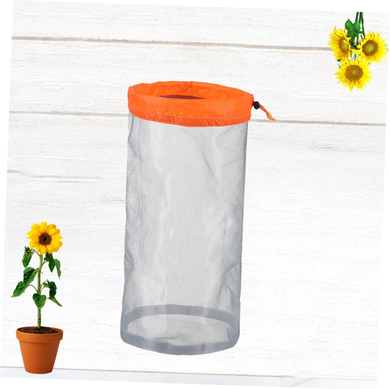 Drawstring Mesh Storage Pouch Lightweight Nylon Net Bag for Outdoor and Home Organization Bright Orange for Sorting and Easy Access