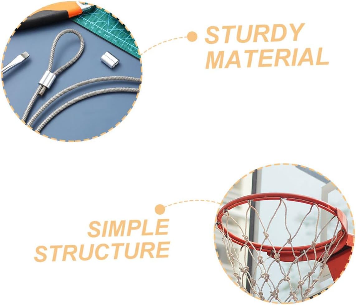 2pcs Basketball Net Replacement Strings with PVC Coated Steel Wire and Aluminum Clips Sturdy Basketball Rim Net Cord for Outdoor and Indoor Hoops for Backboard and Frame