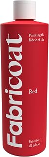 Pintura para telas Fabricoat - Restaura o cambia el color de cualquier tela - Pinta directamente sobre la tela - Transforma cualquier cosa - Sofás, pantallas de lámparas (250 ml, rojo)