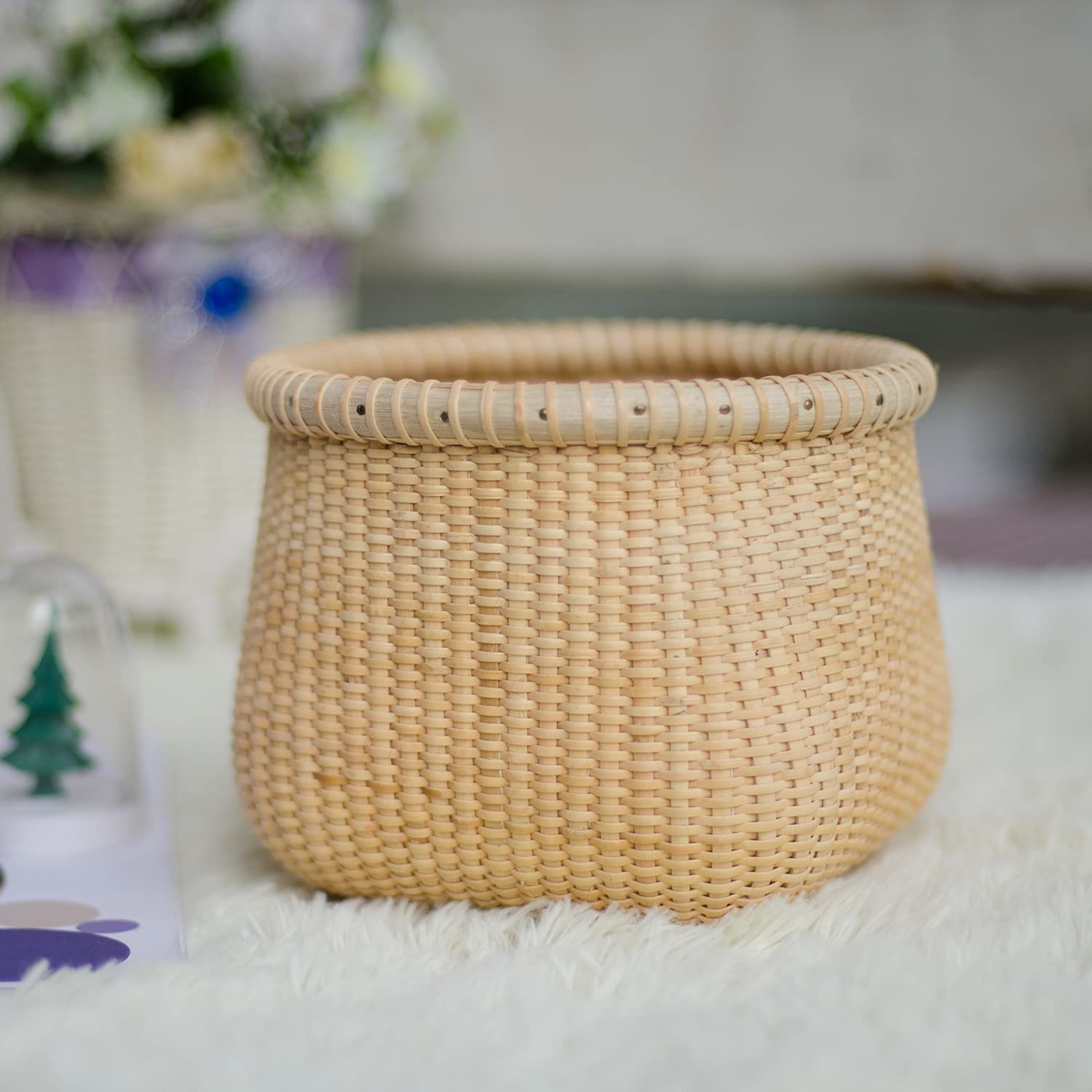 Nantucket Nähkorb Mit Holzgriffen – Multifunktional, Aus Weide, 30,5 X 21,6 X 16 Cm
