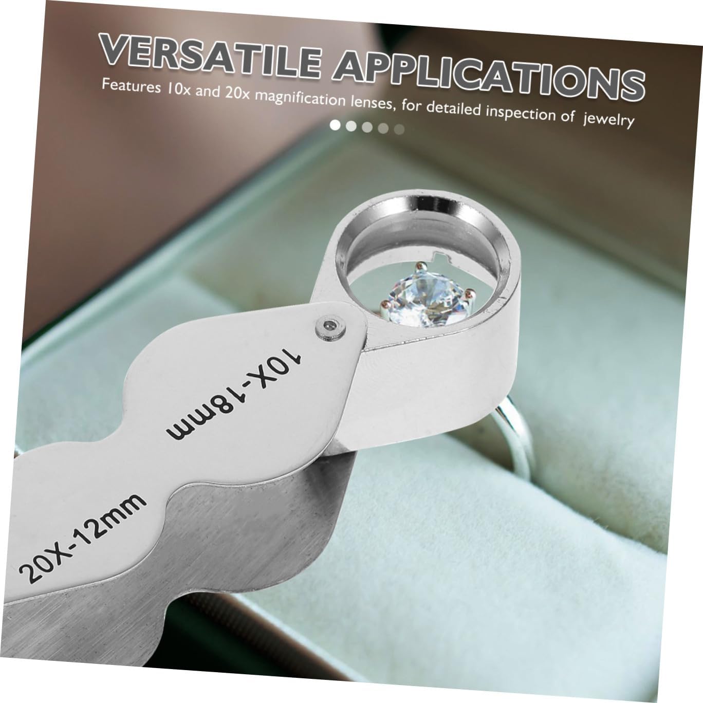 10x 20x Double Lens Jewelry Loupe Magnifier, Full Metal Folding Jeweler’s Loupe for Gem Inspection, Coin Collecting, and Watch Repair