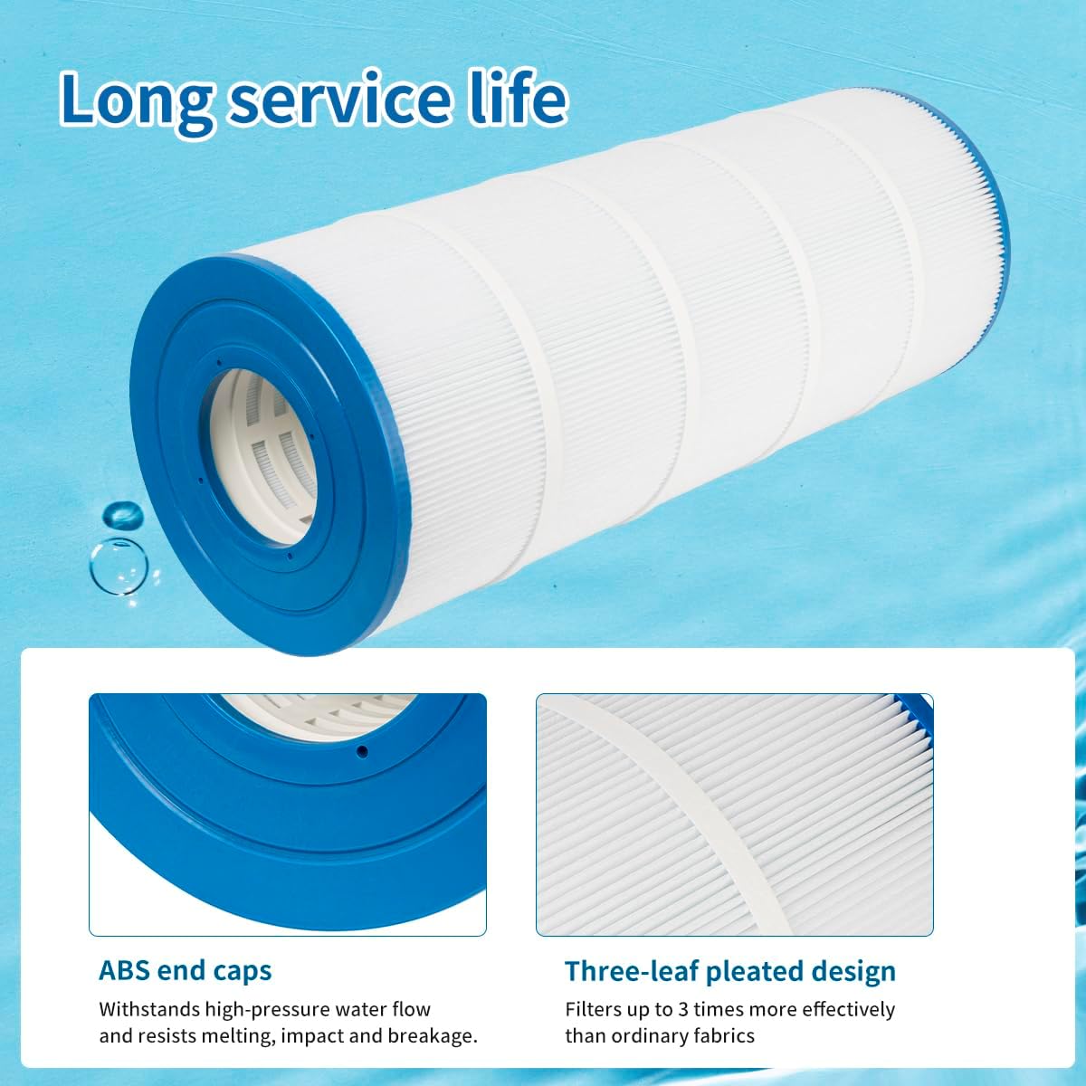 PLF120A Pool Filter Cartridge Compatible with Hayward C1200, Ultra-B2, PCX1200RE, PA120, C-8412,120 sq.ft.Cartridge,1 Pack