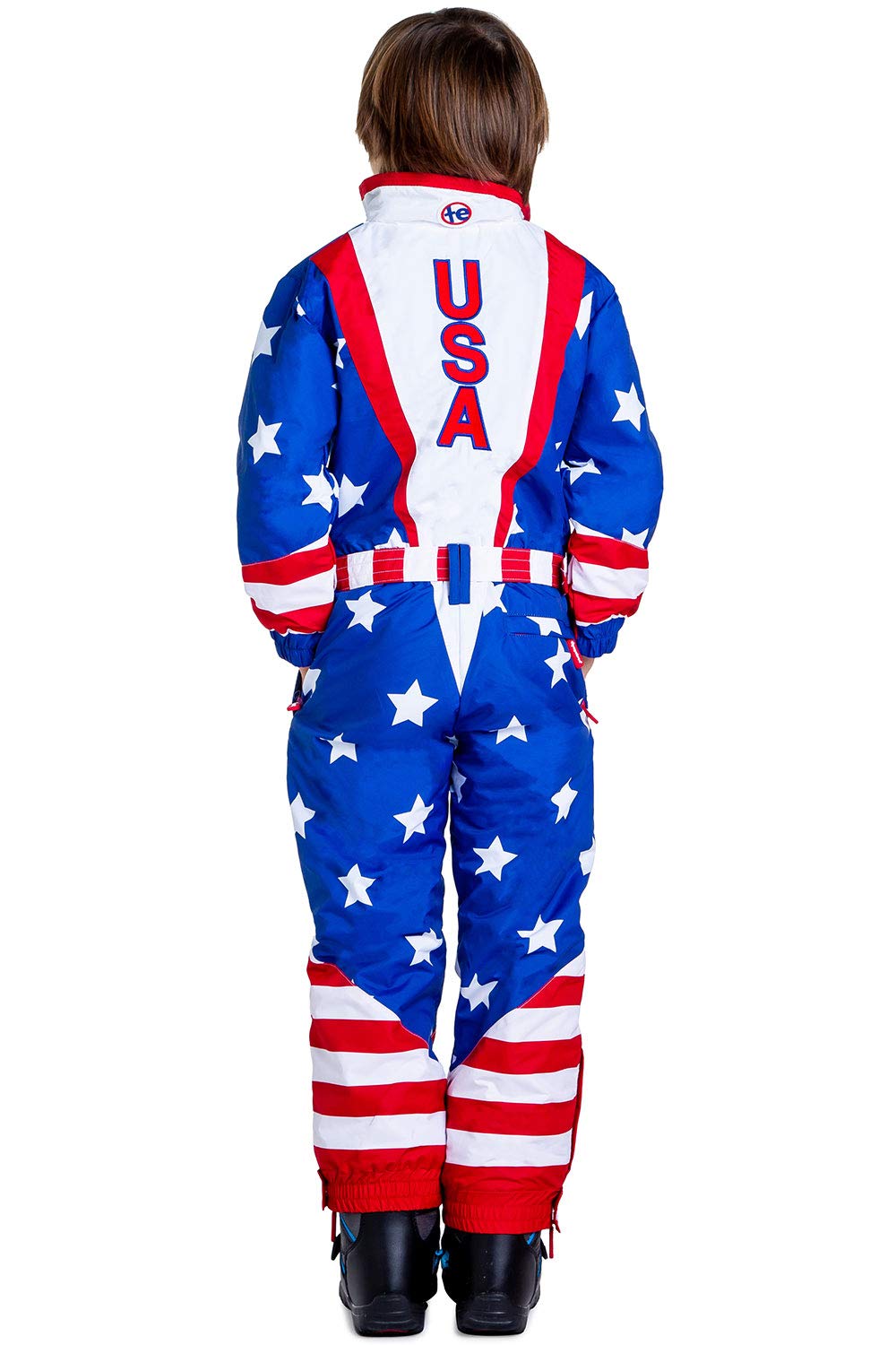Tipsy Elves American Flag Ski Suit for Kids Boys and Girls Red White and Blue Size S