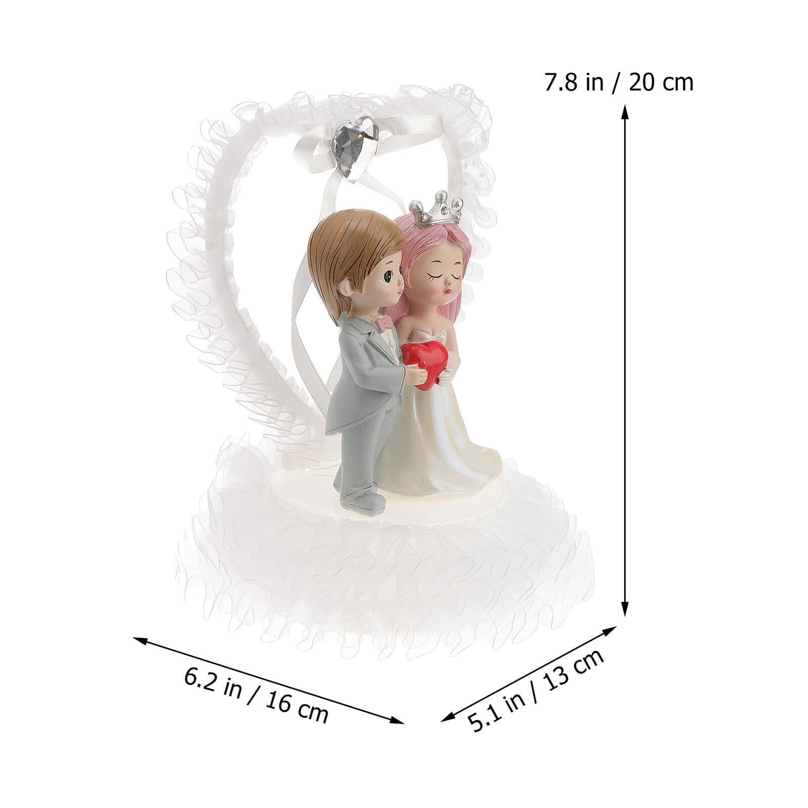 Entzückende Harz Hochzeitspaar Tischdekoration Hochzeitstorte Cake Topper Kreative Paarskulptur für Verlobung und Valentinstag