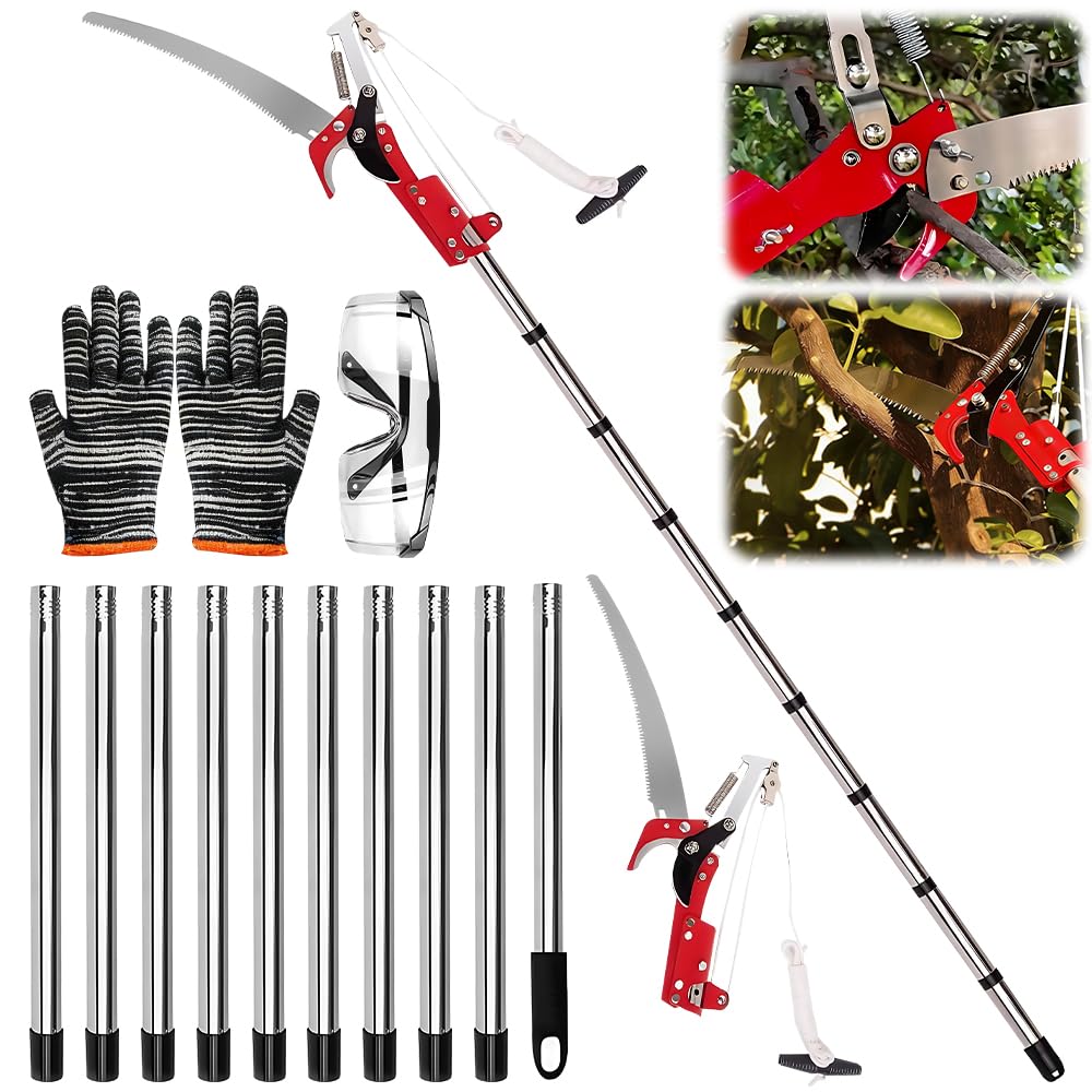 SGZIOO 2 in 1 Tree Loppers Long Reach Telescopic, Lightweight Telecopic Tree Prunner