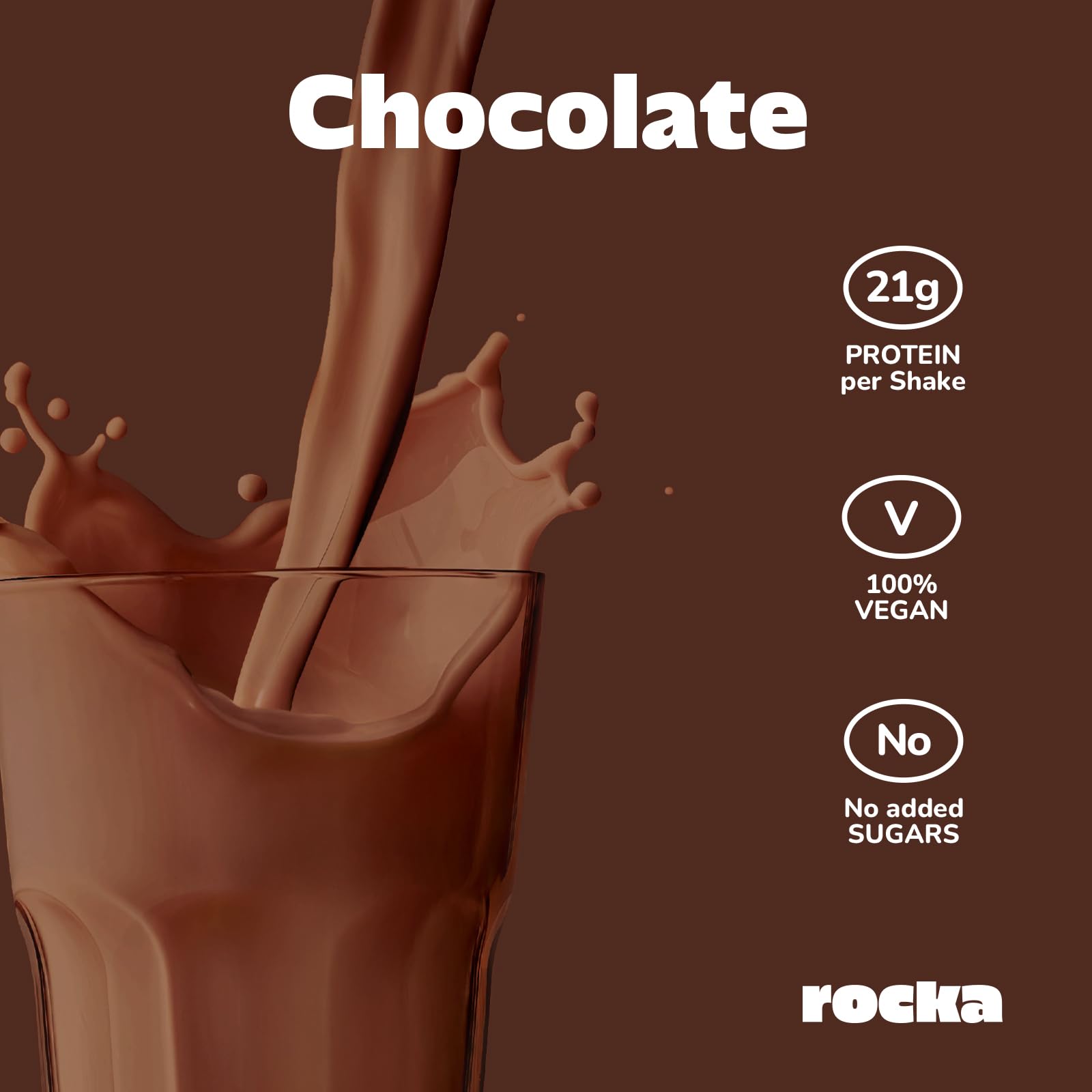 Rocka Nutrition Daily Protein veganes Proteinpulver | Pflanzliches Protein Pulver mit 21 g Protein pro Portion | Perfekt als Shake, im Porridge & für deine Lieblingsrezepte (1 kg, Chocolate)