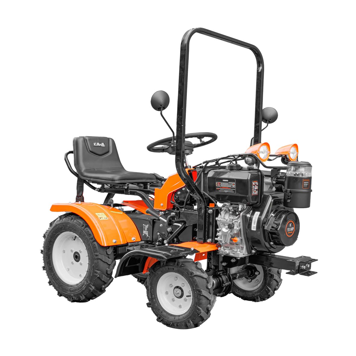 Kawapower Mini Tractor Cultivador 11HP Diesel - Arranque Eléctrico, 4 Velocidades