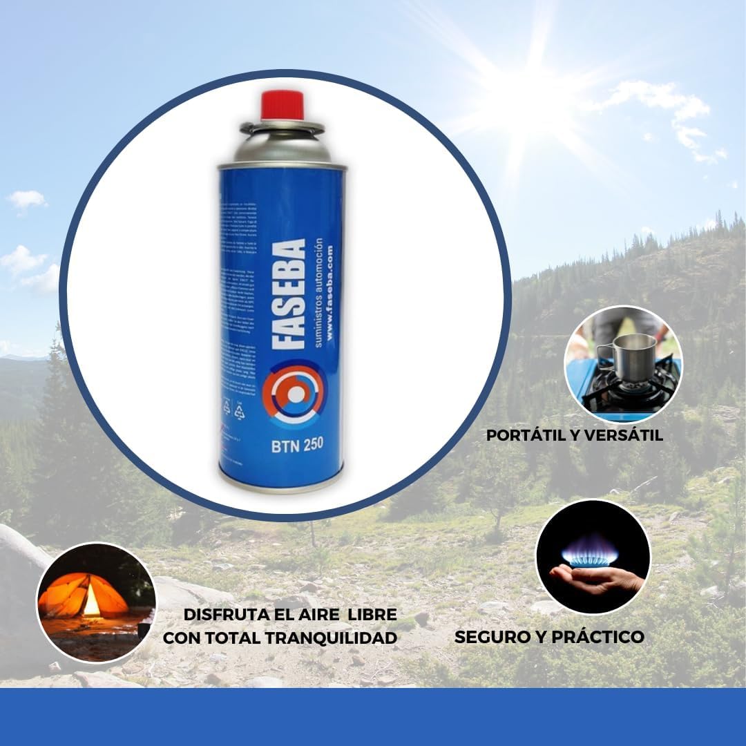 16 Unidades de Cartucho de Gas para Camping CP250 227 g con sistema de seguridad. Ideal para cocinas portátiles, sopletes, hornillos quemadores. bombona camping gas portátil, cartucho camping gas.