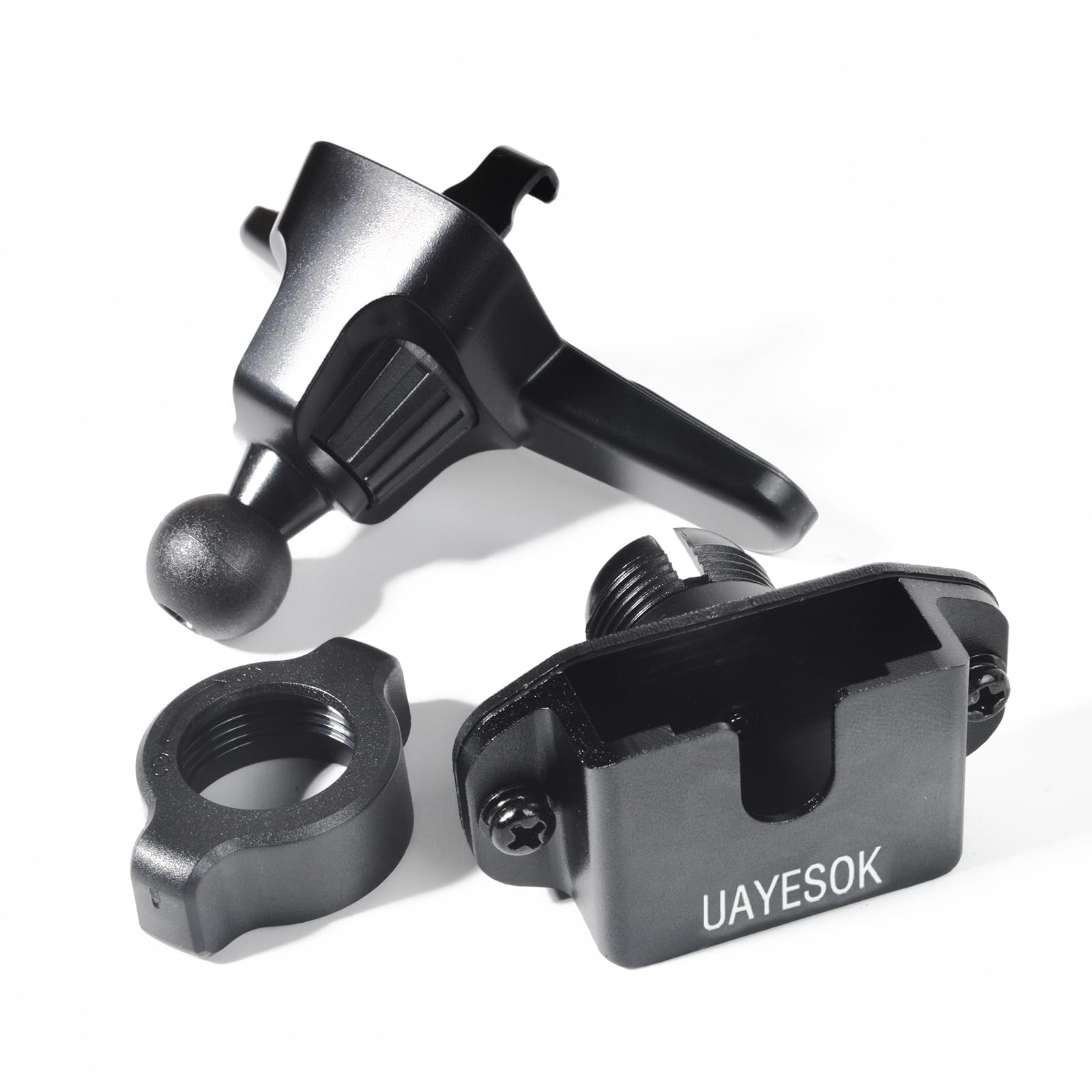 UAYESOK Staffa di ventilazione per apparecchiature radio, supporto girevole per auto con doppio supporto e clip universale, compatibile con Motorola Kenwood Baofeng Icom Midland Yaesu Walkie Talkie