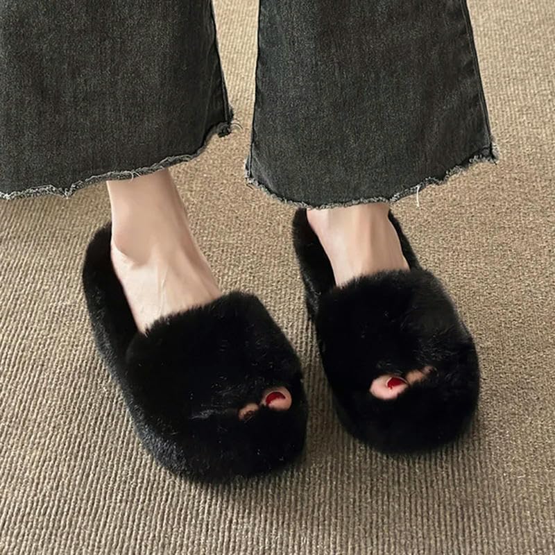 Women's Warm Home Slippers Autumn Winter Wedge Slippers Woman Home Fur Slippers for Women Platform Slides Indoor Shoes4