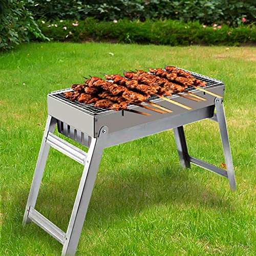 Barbecue à charbon pliable en acier inoxydable avec grille à boucle stable - 3