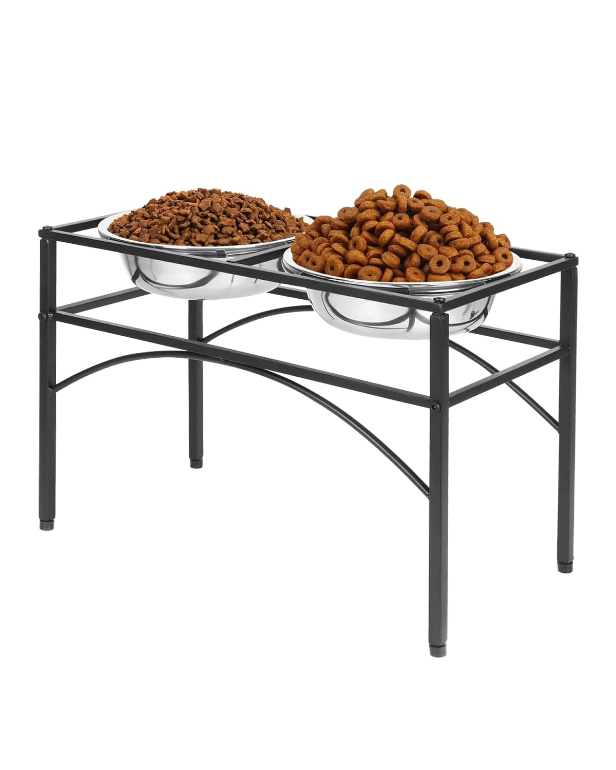 Holdfiturn Raised Dog Bowls - Elevated Pet Feeder With Two Stainless Steel Water and Food Bowls (L)