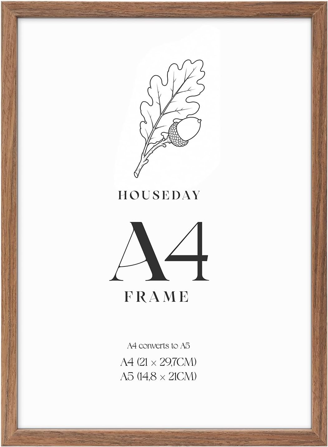 HOUSE DAY A4 Frame Wooden Picture Photo Frame Brown for Desk & Wall ...