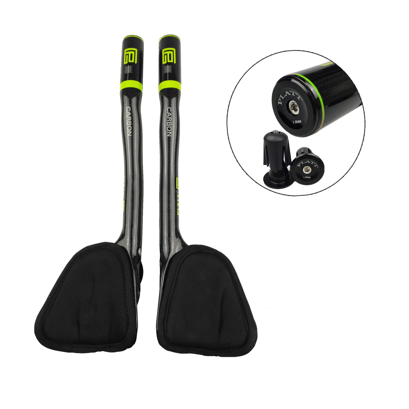 PLATT Triathlon Guidon 3K Carbon Repos Vélo Prolongateur Aero Bar Tri Barres pour VTT Cyclisme Vélo Route,31,8mm