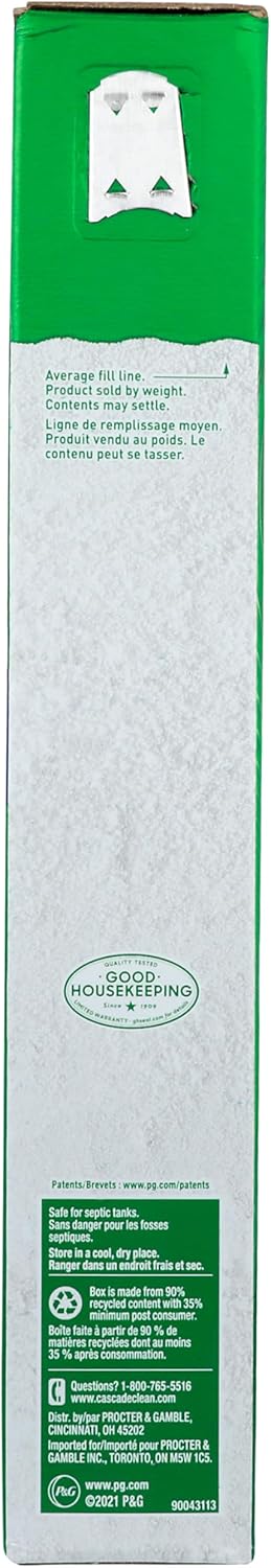 Cascade Complete Powder, Fresh Scent, Cascade Dishwashing Powder, Cascade 90 oz with Bonus Cascade Platinum Dishwasher Cleaner 3 Count Pod