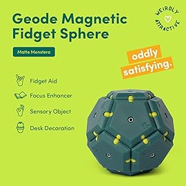 Speks Geode Magnetic Fidget Toy | Sensory Desk Toy for Adults & Teens 14+ | Stress Relief Gift | Sphere, Monstera