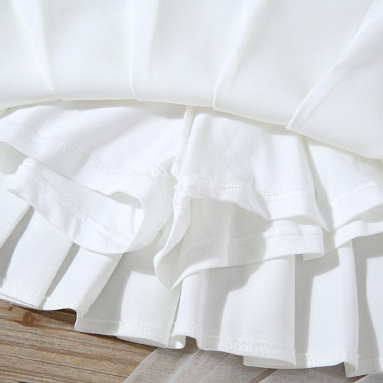 Générique Filles été Mode Taille Tennis plissé Jupe Mince décontracté Mini Taille Jupe Mode Jupe Haute (White, 11-12Years)