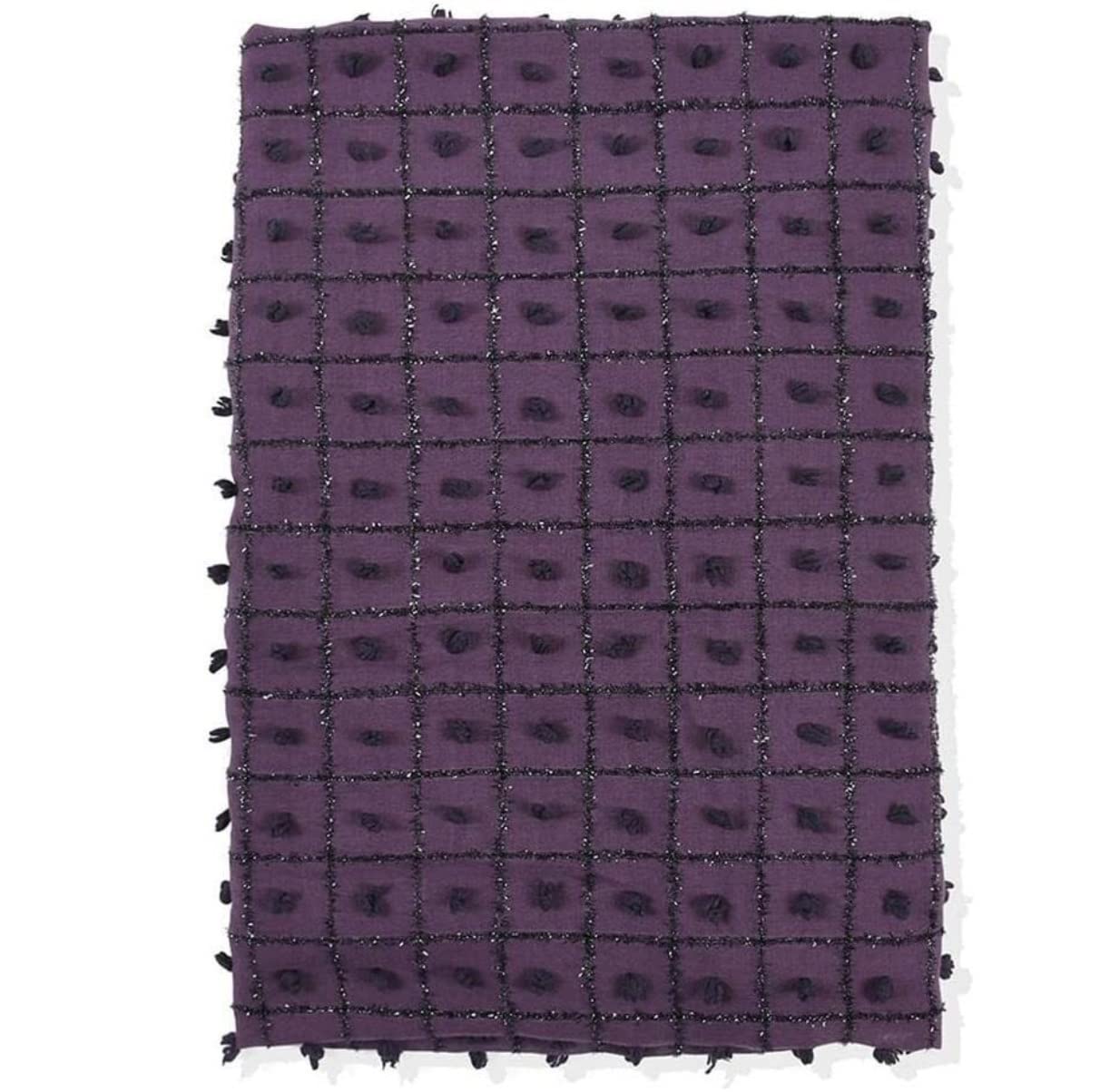 Sciarpa Invernale Sciarpe da Donna Scialle Sciarpa Morbida E Leggera Scialle Avvolgente al Collo A Griglia in Tinta Unita Sciarpa Scialle(Purple)