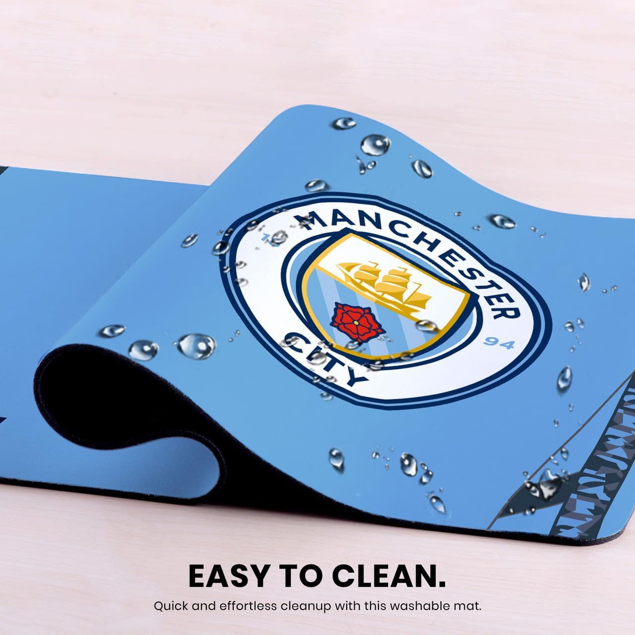 Head Case Designs Officially Licensed Manchester City Man City FC 2024/25 Home Crest Kits & Players 23.62 x 11.81 x 0.12 inches (600 x 300 mm) - L Gaming Office Desk PC Keyboard Mouse Mat Pad