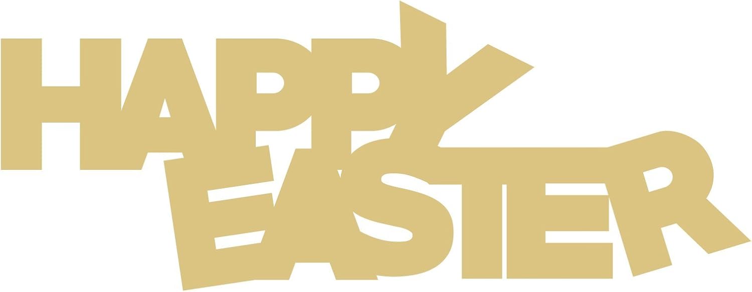 Easter Cutout Unfinished Wood Happy Easter Holiday Home Decor Door Hanger MDF Shape Canvas Style 4 (24")