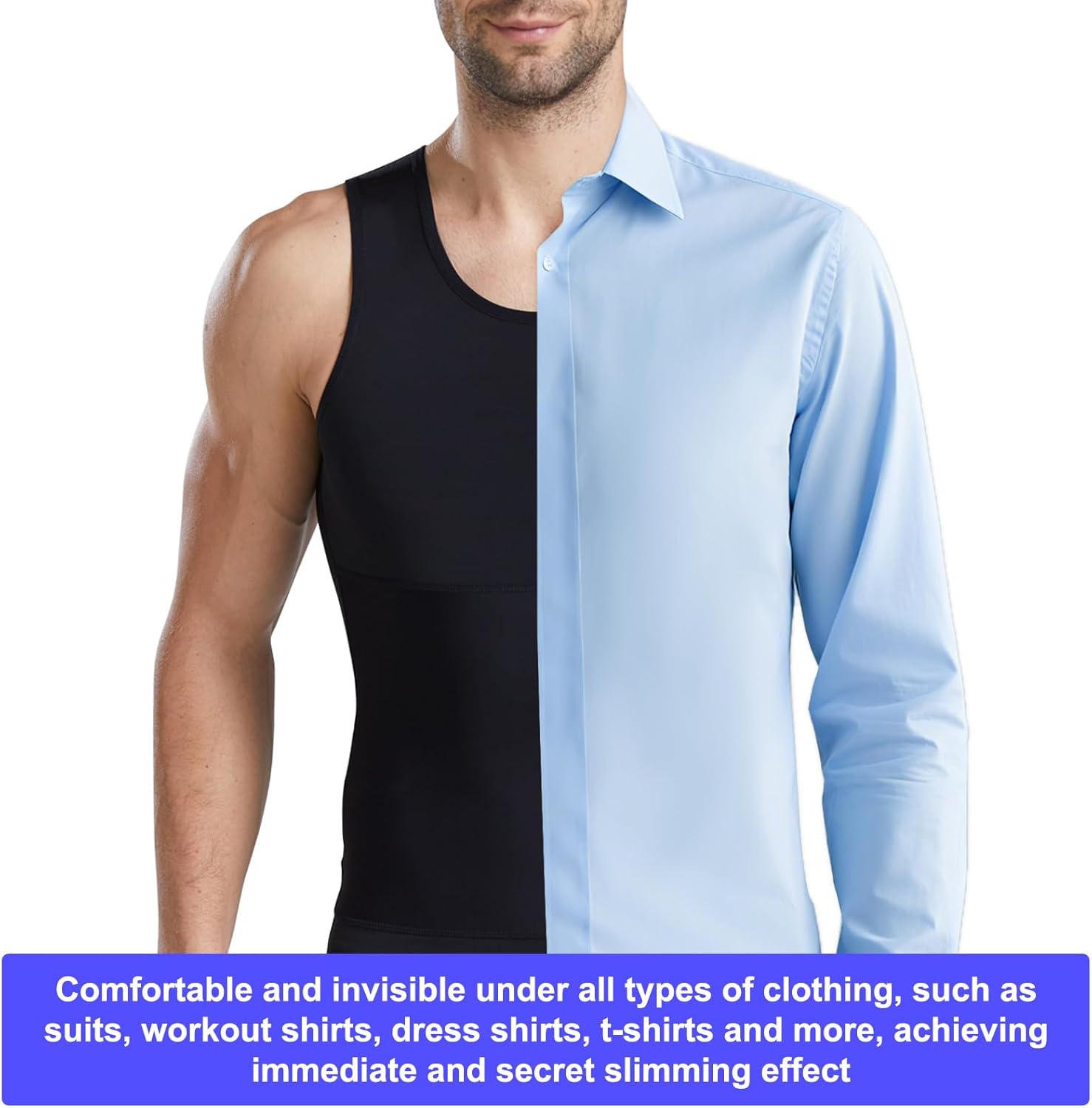 Slimming Compression Shirt Men Sleeveless Tummy Control Gynecomastia Vest Workout Tank Top Body Shaper Undershirt - Image 5