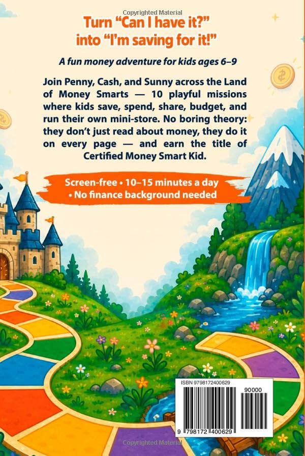 The Money Smarts Activity Book for Kids Ages 6-9: A Financial Literacy Quest with 10 Fun Missions, Games & Stories — Learn Saving, Spending, Sharing & Healthy Money Habits image 3