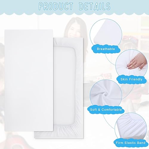 Miniatura 3 de VitalCozy Sábanas para cuna de guardería para dormir a granel de 48 x 24 pulgadas, tamaño estándar, sábanas para cunas preescolares, sábana de