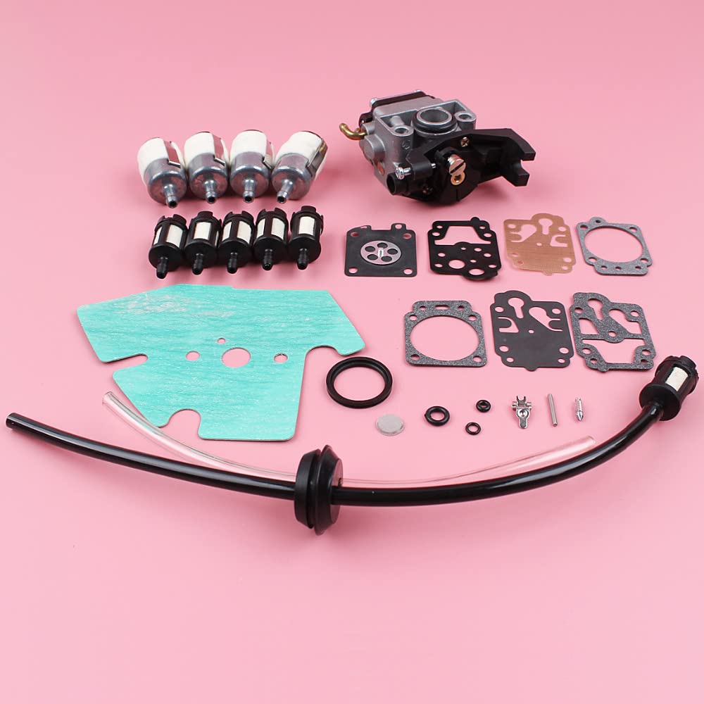 Reconstrucción de herramientas eléctricas para exteriores Kit de reparación de línea de filtro de combustible de carburador de 27 piezas for motor de cortacésped GX25, GX25N, GX25NT, FG110, FG110K1, H