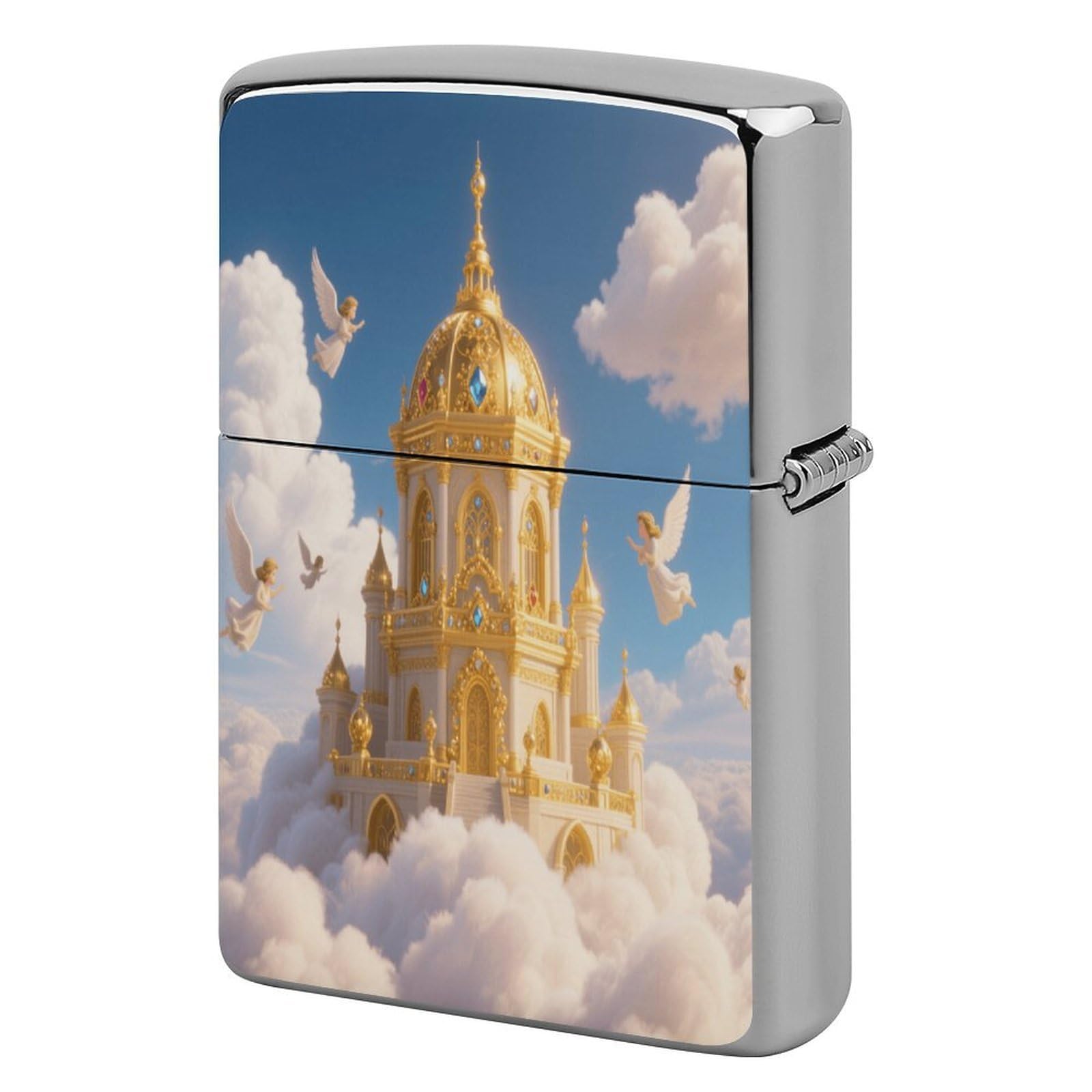 Fekiloot Style Golden Palace Kingdom Lighter Case Cover Metal Lighter Case