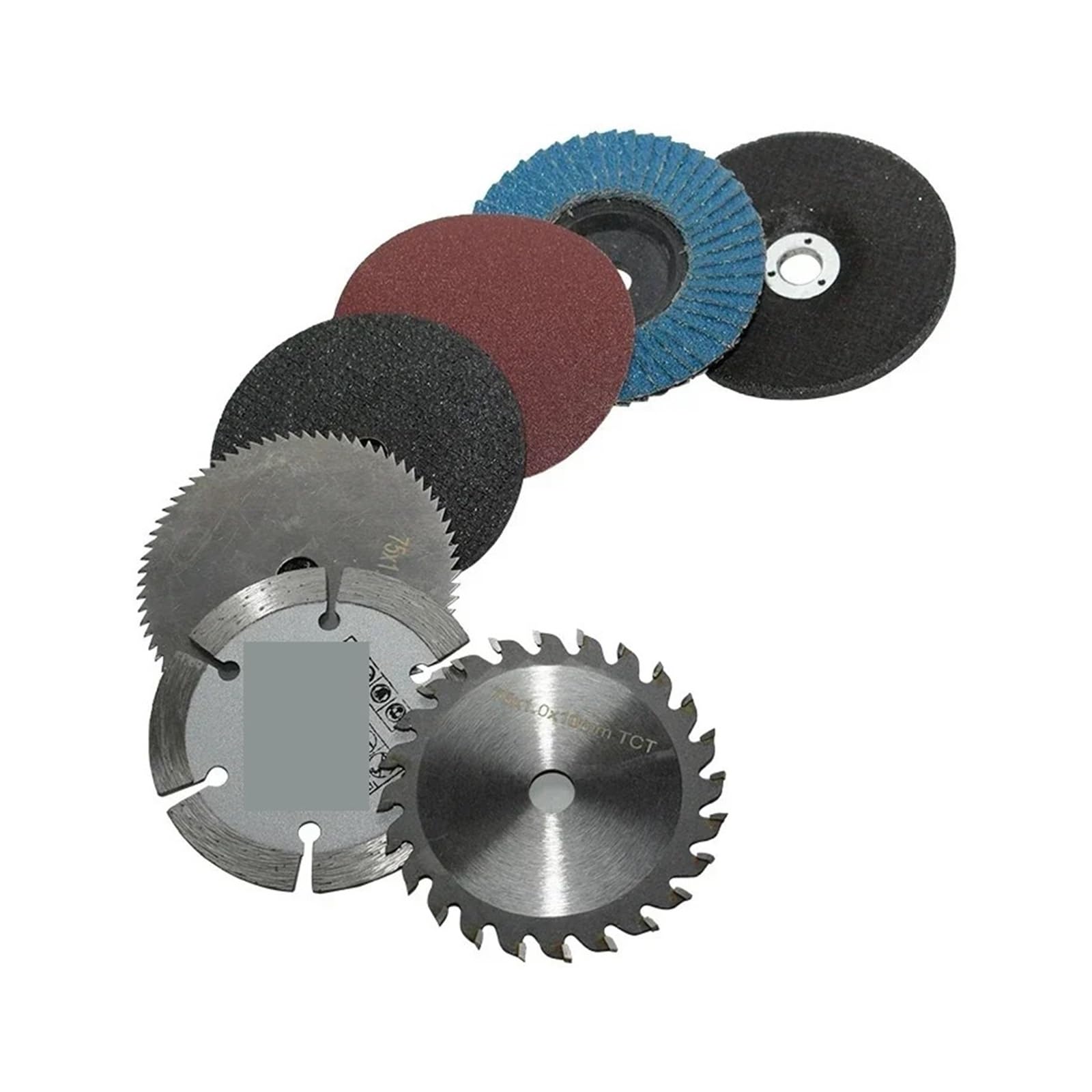 7 Uds. Cuchillas de corte de diamante de 3 pulgadas y 75mm, ruedas de amoladora angular, discos de aleta, discos de lijado de Metal y madera