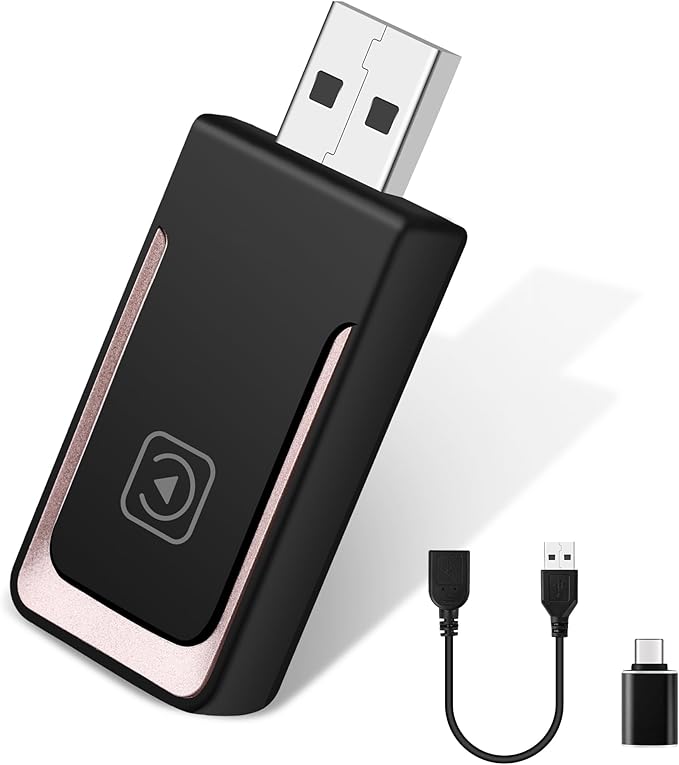 Adaptateur CarPlay sans fil, rapide et stable 5 GHz WiFi Bluetooth pour iPhone, dongle CarPlay sans fil pour iOS 10