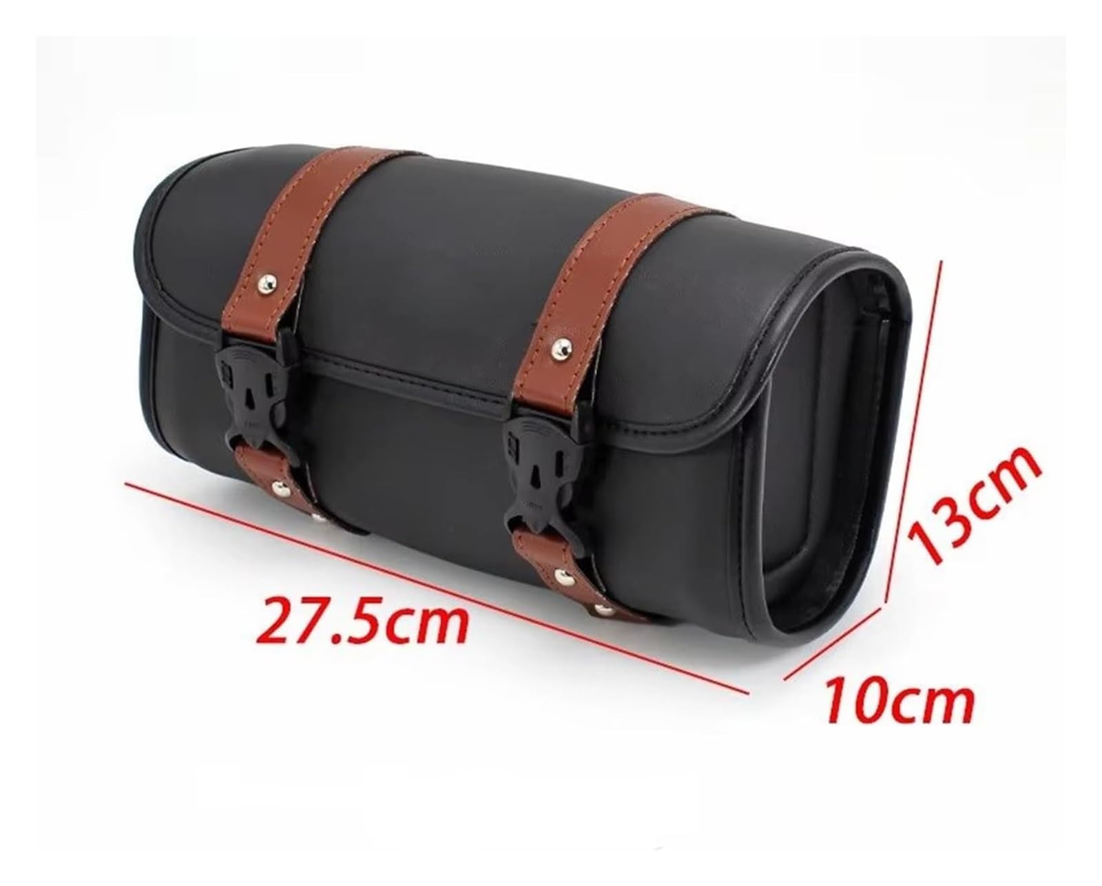 Moto Paraurti Borsa Moto Forcella Attrezzo Barile Forma Manubrio PU Pelle Borse Portaoggetti Nero Bagagli Sella Borsa