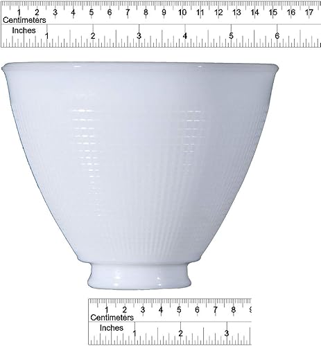 Miniatura 4 de B&P Lamp Pantalla reflectora de cristal de ópalo blanco de 6 pulgadas de diámetro superior con patrón de gofre, reemplazo perfecto para lámparas de