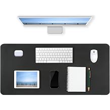 Desk Pad Mat PU Leather Non-Slip Water-Resistant Desk Matt for Desktop Large Mouse Pad for Office and Home Black 23.6" x 13.8"