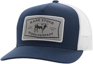 Rank Stock Trucker Hat for Men – Adjustable Snapback Mesh Baseball Cap - Western Rodeo Work & Casual Wear