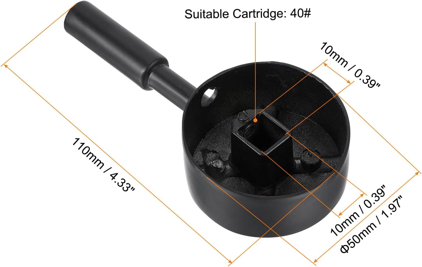 uxcell Single Lever Faucet Handle for 40mm Cartridge, Zinc Alloy Faucet Handle Replacement for Kitchen Bathroom Shower, 4.3"x2", Black