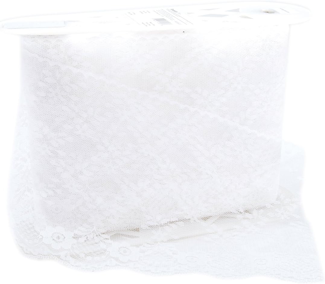 Wrights Simplicity Flat Fancy Lace 7X12yd, White