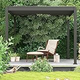 SORARA Mirador 111S Louvered Pergola 10' x 13' Aluminum Gazebo with Adjustable Roof for Outdoor Deck Garden Patio, Charcoal