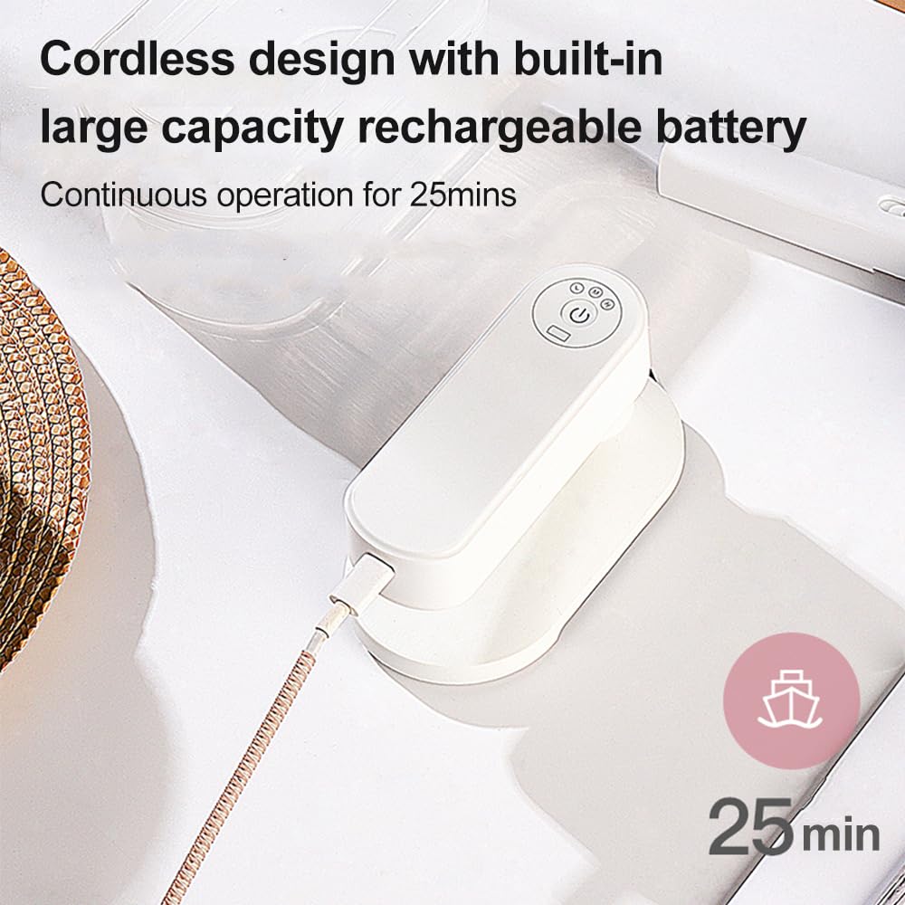 HUIOP Plancha portátil Mini Plancha eléctrica portátil, inalámbrico, Recargable, Plancha Seca, removedor de Arrugas, retoque, Planchado para Viajes de Negocios en casa, Viajes