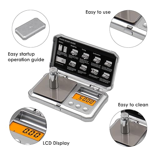 Miniatura 2 de Gram Scale Punk - Báscula digital de bolsillo, 10.58 oz0.00 oz, mini báscula de joyería de alta precisión, peso digital, gramos y onzas, pequeña