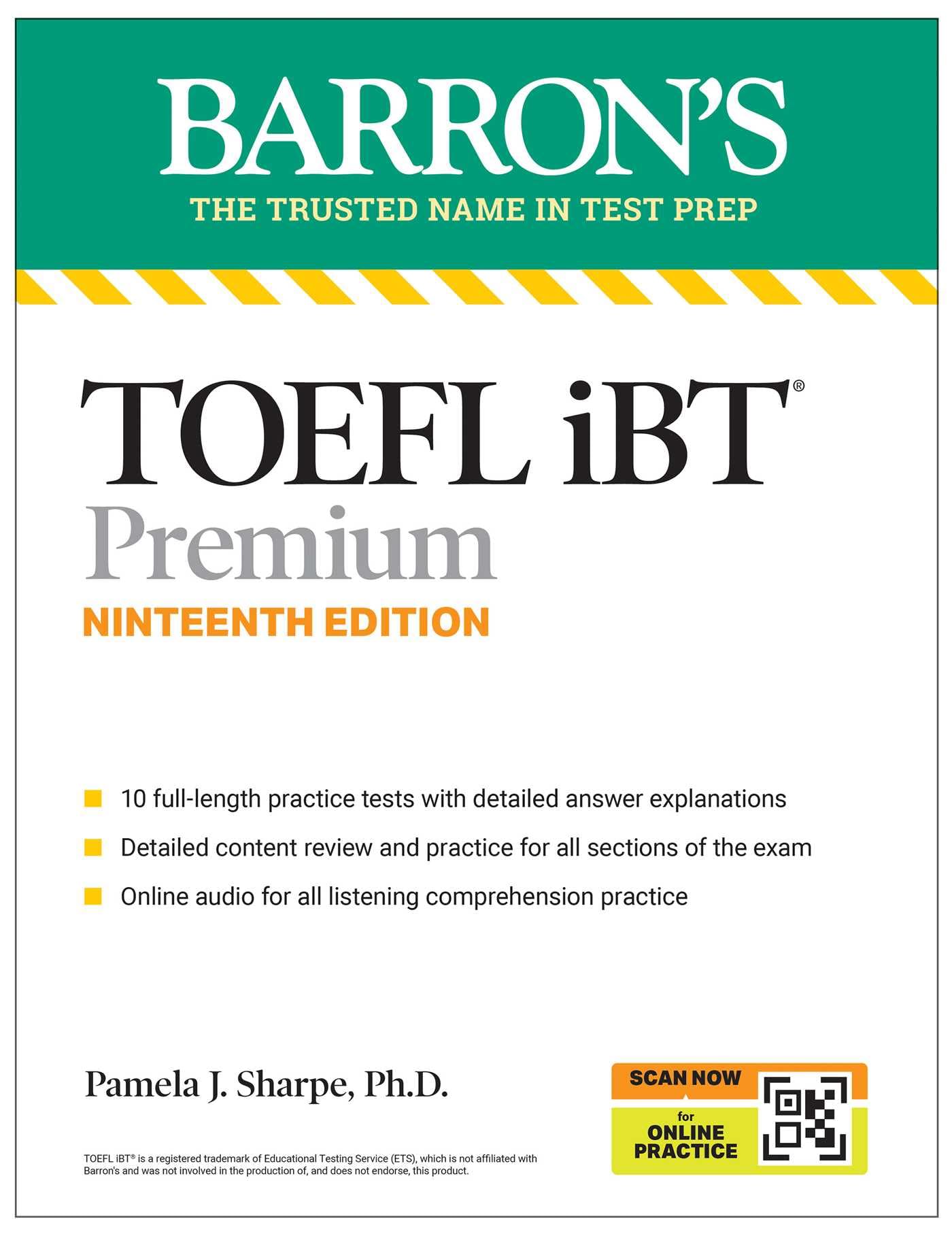 TOEFL, iBT Premium, Nineteenth Edition: Prep Book with 10 Practice Tests + Comprehensive Review + Online Audio (2026) (Barron's Test Prep)