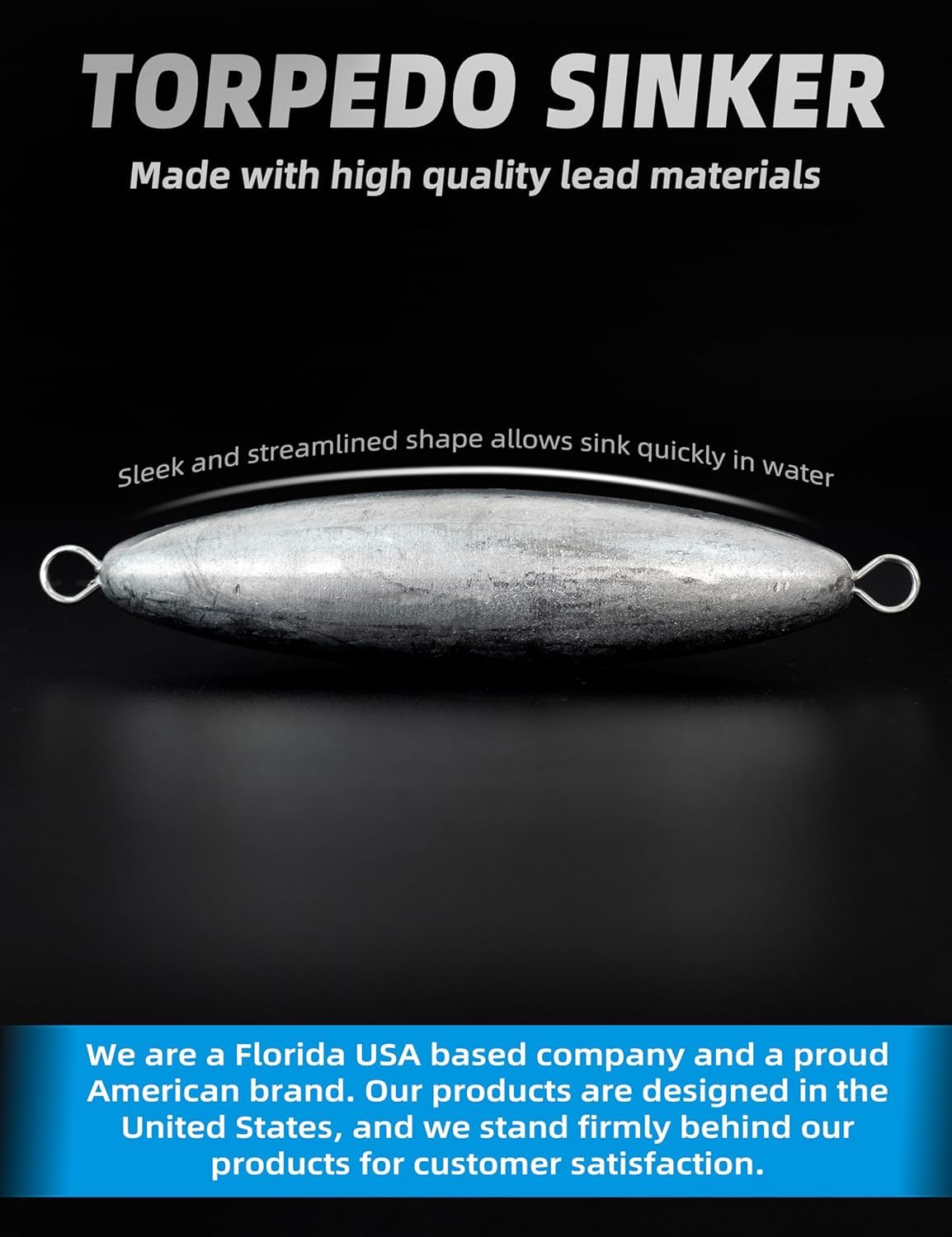 3oz Torpedo Sinker Through Wire Fishing Weight Sinkers Saltwater Bullet Lead