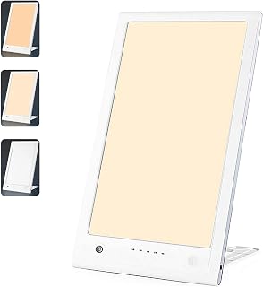 Light Therapy Lamp, UV-Free 12000 Lux Therapy Light Sunlight Lamp, Touch Control with High CRI>95 and Anti-Glare LED, 3 Color Temperature, 40 Adjustable Brightness Levels, 5 Timer Functions