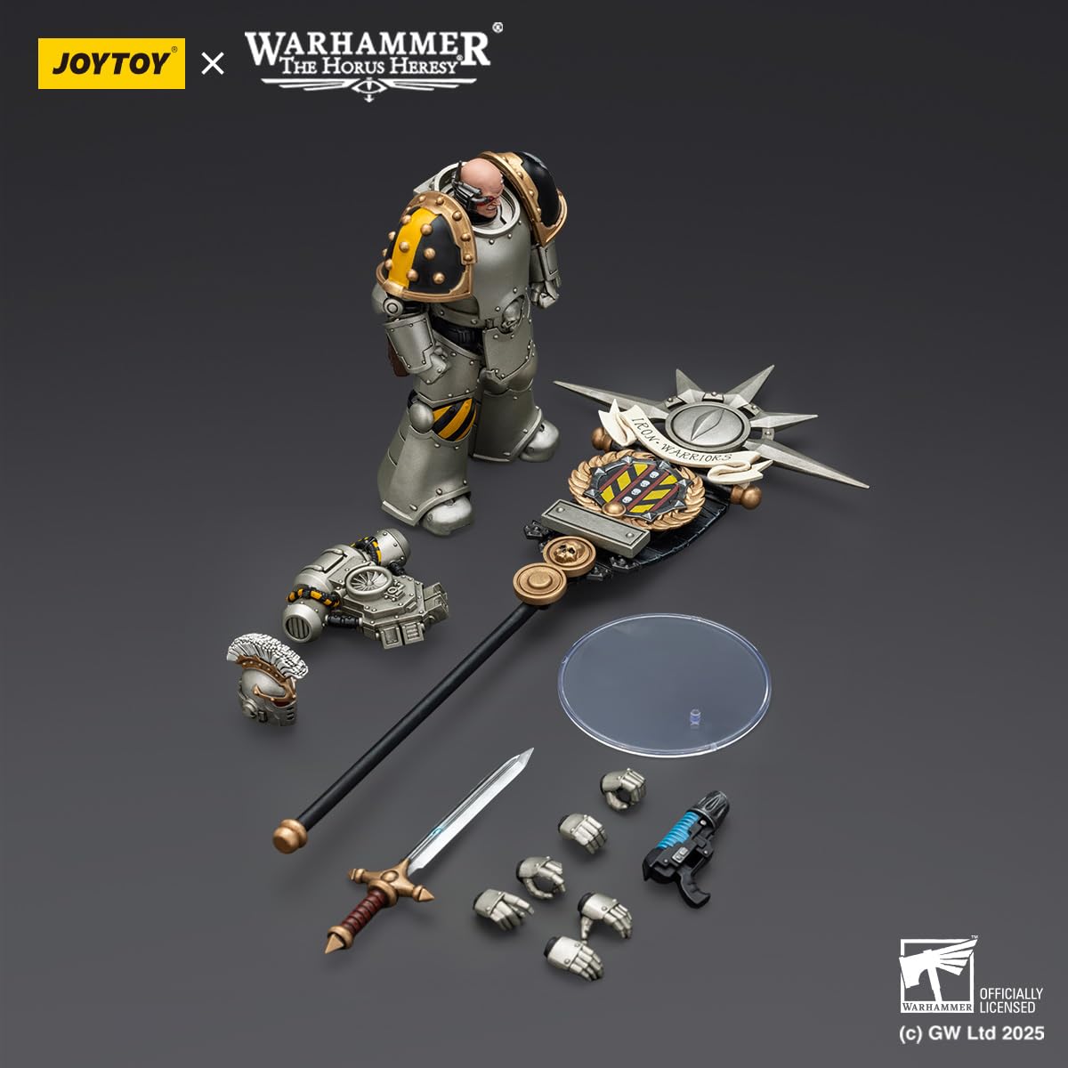 TOYVERSE JOYTOY 1/18 Figurka akcji Warhammer The Horus Heresy, Iron Warriors Command Squad Chosen with Legion Standard, ruchome stawy Model postaci