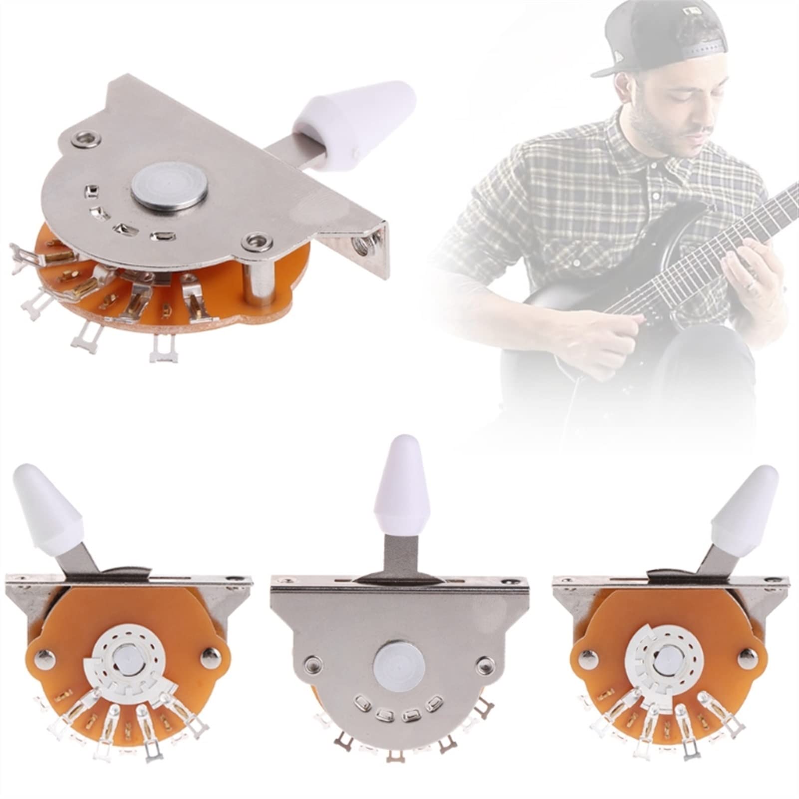 TSTS Convertidor Selector De Pastilla De Palanca De 3 Vías De 1 Pieza para Reemplazo del Convertidor De Guitarra Eléctrica Reemplazo Piezas Guitarra