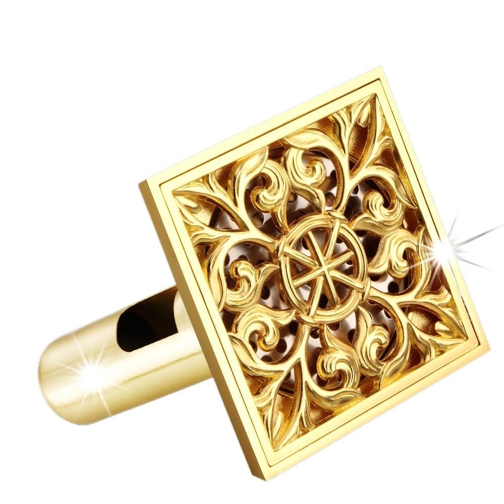 Piletta Doccia A Pavimento Lusso Golden Square 4 cm Scarico a pavimento for doccia da bagno a griglia for 10 *(JR4892 E)