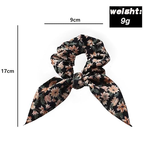 Miniatura 2 de Paquete de 4 bufandas de pelo de leopardo para el cabello, bandas elásticas largas para el cabello, bandas elásticas 2 en 1 para cola de caballo de